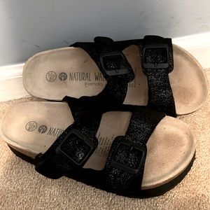 Black comfort sandals